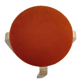 Σκαμπό ArteLibre MILOA Πορτοκαλί/Φυσικό Ύφασμα/Ξύλο 42x42x45cm