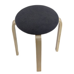 Σκαμπό ArteLibre MILOA Γκρι/Φυσικό Ύφασμα/Ξύλο 42x42x45cm