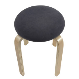 Σκαμπό ArteLibre MILOA Γκρι/Φυσικό Ύφασμα/Ξύλο 42x42x45cm