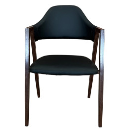 Καρέκλα Τραπεζαρίας ArteLibre SOLANA Μαύρο/Καρυδί PU/Μέταλλο 51x51x81cm