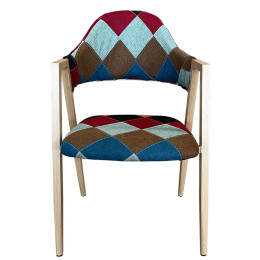 Καρέκλα Τραπεζαρίας ArteLibre SOLANA Patchwork Ύφασμα/Μέταλλο 51x51x81cm