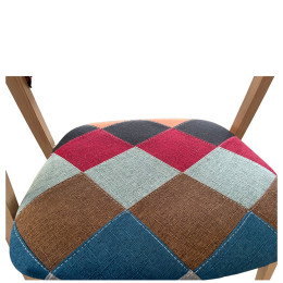 Καρέκλα Τραπεζαρίας ArteLibre SOLANA Patchwork Ύφασμα/Μέταλλο 51x51x81cm