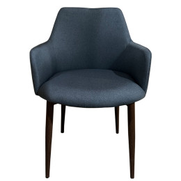 Καρέκλα Τραπεζαρίας ArteLibre LUZIA Γκρι/Καρυδί Ύφασμα/Μέταλλο 57x60x78cm