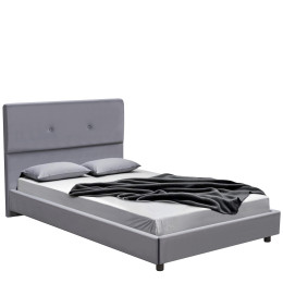 Κρεβάτι Ημίδιπλο ArteLibre TAMAHAWK Γκρι Ύφασμα 212x136x106cm (Στρώμα 120x200cm)