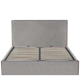 Κρεβάτι Υπέρδιπλο ArteLibre WICHITA Γκρι Ύφασμα 214.5x170x110.5cm (Στρώμα 160x200cm)