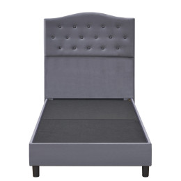 Κρεβάτι Μονό ArteLibre JUNIPER Γκρι Ύφασμα 209x101x125cm (Στρώμα 90x200cm)