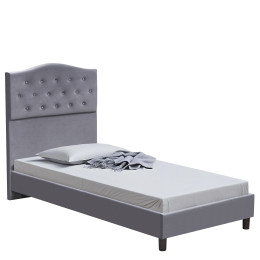 Κρεβάτι Μονό ArteLibre JUNIPER Γκρι Ύφασμα 209x101x125cm (Στρώμα 90x200cm)