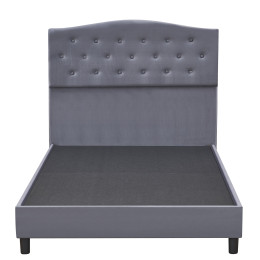 Κρεβάτι Ημίδιπλο ArteLibre JUNIPER Γκρι Ύφασμα 209x132x125cm (Στρώμα 120x200cm)