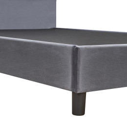 Κρεβάτι Ημίδιπλο ArteLibre JUNIPER Γκρι Ύφασμα 209x132x125cm (Στρώμα 120x200cm)