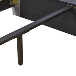 Κρεβάτι Ημίδιπλο ArteLibre JUNIPER Γκρι Ύφασμα 209x132x125cm (Στρώμα 120x200cm)