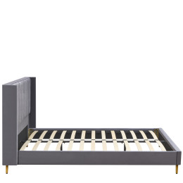 Κρεβάτι Υπέρδιπλο ArteLibre SEDONA Γκρι Ύφασμα 216x176x110cm (Στρώμα 160x200cm)