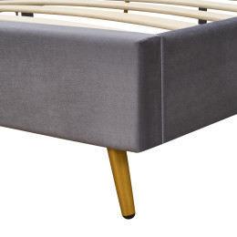 Κρεβάτι Υπέρδιπλο ArteLibre SEDONA Γκρι Ύφασμα 216x176x110cm (Στρώμα 160x200cm)