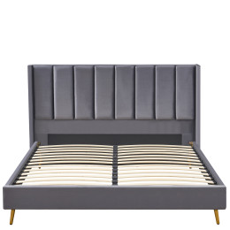 Κρεβάτι Υπέρδιπλο ArteLibre SEDONA Γκρι Ύφασμα 216x176x110cm (Στρώμα 160x200cm)