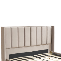 Κρεβάτι Υπέρδιπλο ArteLibre SEDONA Μπεζ Ύφασμα 216x176x110cm (Στρώμα 160x200cm)