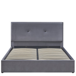 Κρεβάτι Υπέρδιπλο ArteLibre YUMA Γκρι Ύφασμα 214x1170x10cm (Στρώμα 160x200cm)