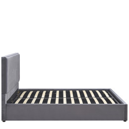 Κρεβάτι Υπέρδιπλο ArteLibre YUMA Γκρι Ύφασμα 214x1170x10cm (Στρώμα 160x200cm)