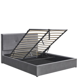 Κρεβάτι Υπέρδιπλο ArteLibre YUMA Γκρι Ύφασμα 214x1170x10cm (Στρώμα 160x200cm)