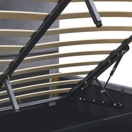 Κρεβάτι Υπέρδιπλο ArteLibre YUMA Γκρι Ύφασμα 214x1170x10cm (Στρώμα 160x200cm)