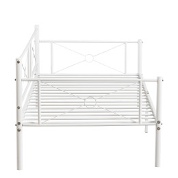 Καναπές Κρεβάτι ArteLibre CIMARRON Λευκό Μέταλλο 197.5x96x75cm (Στρώμα 90x190cm)