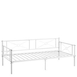 Καναπές Κρεβάτι ArteLibre CIMARRON Λευκό Μέταλλο 197.5x96x75cm (Στρώμα 90x190cm)