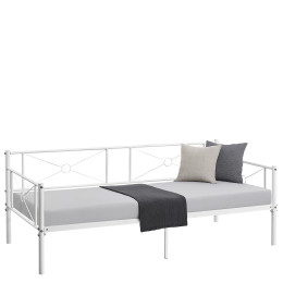 Καναπές Κρεβάτι ArteLibre CIMARRON Λευκό Μέταλλο 197.5x96x75cm (Στρώμα 90x190cm)