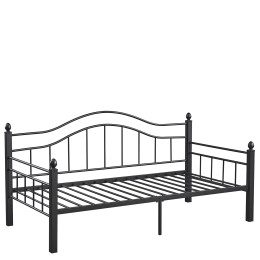 Καναπές Κρεβάτι ArteLibre PECOS Μαύρο Μέταλλο 200x98x99cm (Στρώμα 90x190cm)