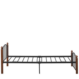 Κρεβάτι Μονό ArteLibre LARAMIE Μαύρο/Καρυδί Μέταλλο 210x98x76cm (Στρώμα 90x200cm)