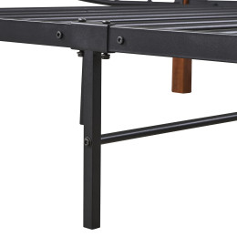 Κρεβάτι Ημίδιπλο ArteLibre ARROWHEAD Μαύρο/Καρυδί Μέταλλο 210x128x85cm (Στρώμα 120x200cm)