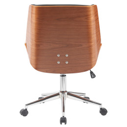 Καρέκλα Γραφείου ArteLibre ZAREK Μαύρο/Καφέ Ξύλο/PU/Αλουμίνιο 61x66.5x88.5-98m