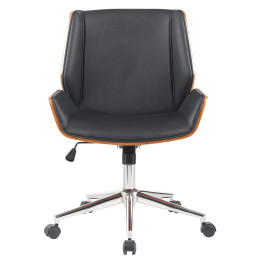 Καρέκλα Γραφείου ArteLibre ZAREK Μαύρο/Καφέ Ξύλο/PU/Αλουμίνιο 61x66.5x88.5-98m