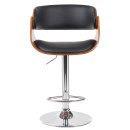 Σκαμπό Bar ArteLibre VORIAN Μαύρο/Καφέ Ξύλο/PU/Αλουμίνιο 52x55x87-108cm