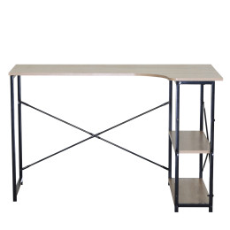 Γραφείο ArteLibre KELSTON Με Ράφια Δρυς/Μαύρο Μοριοσανίδα/Μέταλλο 120x73x75cm