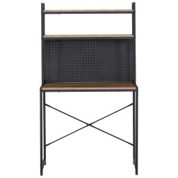 Γραφείο ArteLibre OSWELL Με Ράφια Μαύρο/Δρυς Μέταλλο/Μοριοσανίδα 84x50x148.5cm