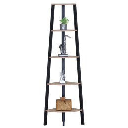 Βιβλιοθήκη ArteLibre PENDRYN Δρυς/Μαύρο Μοριοσανίδα/Μέταλλο 53.4x37.8x160.3cm