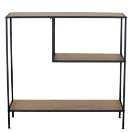 Βιβλιοθήκη ArteLibre YARWOOD Δρυς/Μαύρο Μοριοσανίδα/Μέταλλο 100x33x96cm