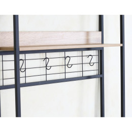 Ραφιέρα Κουζίνας ArteLibre INVERMERE Δρυς/Μαύρο Μοριοσανίδα/Μέταλλο 80x40x170cm