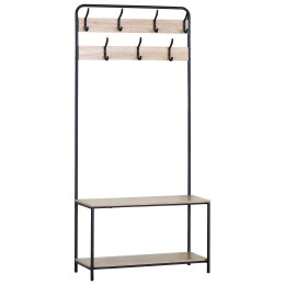 Έπιπλο Εισόδου ArteLibre NORFIELD Δρυς/Μαύρο Μοριοσανίδα/Μέταλλο 80x30x170cm