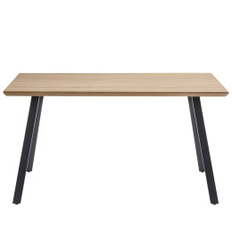 Τραπέζι Τραπεζαρίας ArteLibre ADONIS Sonoma/Μαύρο Μέταλλο/Μοριοσανίδα 140x80x76cm