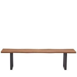Παγκάκι Τραπεζαρίας ArteLibre AEMON Σκούρο Ακακία/Μαύρο Μέταλλο/MDF 180x40x47cm
