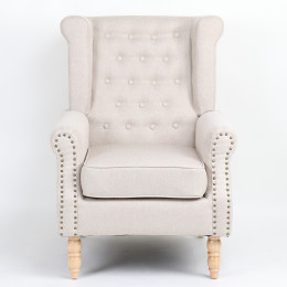 Πολυθρόνα ArteLibre OTTAVIA Μπεζ Ύφασμα 77x80x106cm