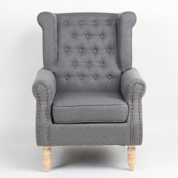 Πολυθρόνα ArteLibre OTTAVIA Σκούρο Γκρι Ύφασμα 77x80x106cm