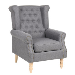 Πολυθρόνα ArteLibre OTTAVIA Σκούρο Γκρι Ύφασμα 77x80x106cm