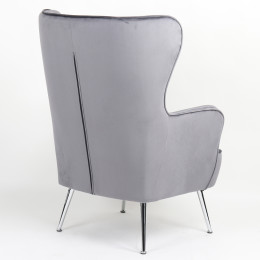 Πολυθρόνα ArteLibre VITTORIA Γκρι Βελούδο 76x79x101cm