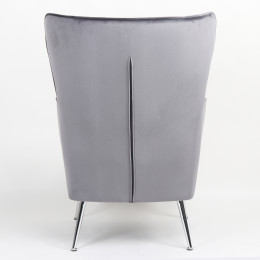 Πολυθρόνα ArteLibre VITTORIA Γκρι Βελούδο 76x79x101cm