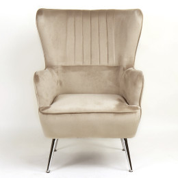 Πολυθρόνα ArteLibre VITTORIA Καφέ Βελούδο 76x79x101cm