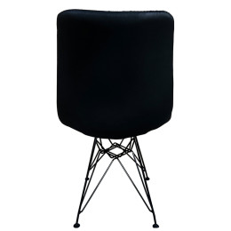 Καρέκλα Τραπεζαρίας ArteLibre SELVA Vintage Μαύρο PU/Μέταλλο 43x57x81cm