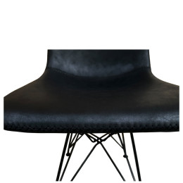 Καρέκλα Τραπεζαρίας ArteLibre SELVA Vintage Μαύρο PU/Μέταλλο 43x57x81cm