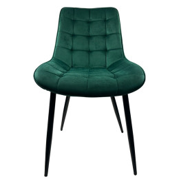 Καρέκλα Τραπεζαρίας ArteLibre BRISA Πράσινο/Μαύρο Βελούδο/Μέταλλο 53x60x85cm