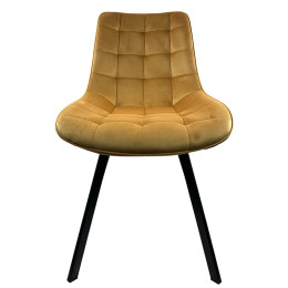 Καρέκλα Τραπεζαρίας ArteLibre BRISA Μπεζ/Μαύρο Βελούδο/Μέταλλο 53x60x85cm