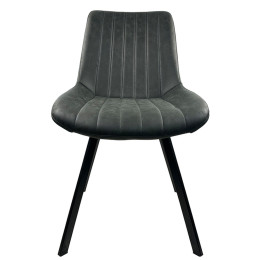 Καρέκλα Τραπεζαρίας ArteLibre MILONGA Γκρι/Μαύρο PU/Μέταλλο 55x61x88cm